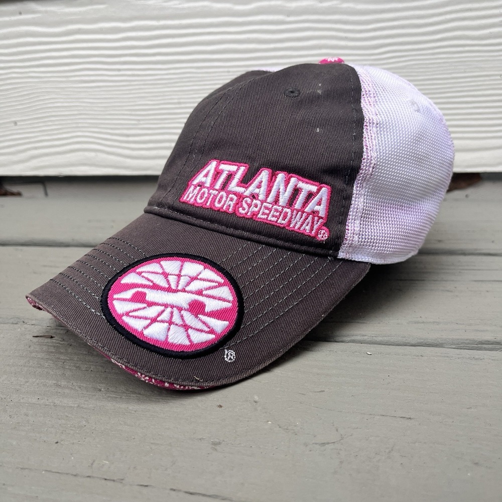 Atlanta Motor Speedway Nascar Gray Pink Adjustable‎ Trucker Hat